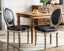 French Style PU Leather Dining Chairs, Black, Set of 2