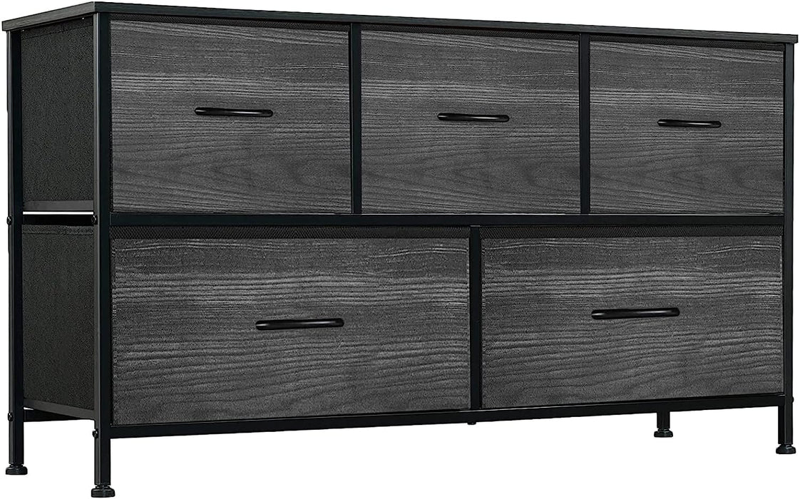 Wood Grain 5-Drawer Tall Chest of Drawers