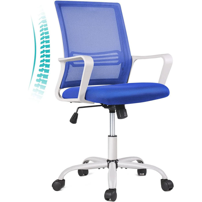 Pink Ergonomic Office Chair with Wheels and Support