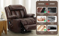 Brown Power Lift Recliner with Heat & Massage