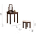 Transitional Vanity Set with Mirror, Stool (Espresso)