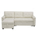 L-Shaped Velvet Sleeper Sectional with Storage