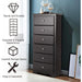 Brown Wooden 6 Drawer Chest for Bedroom