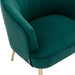 Green Velvet Accent Chair with Golden Legs