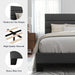 King Upholstered Platform Bed Frame with Fabric Headboard