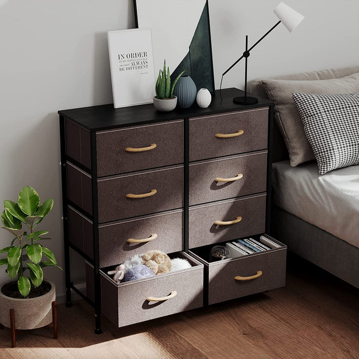 Brown 8-Drawer Furniture Storage Tower Unit