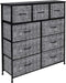 Steel & Wood 9-Drawer Dresser with Gray/Black Bins