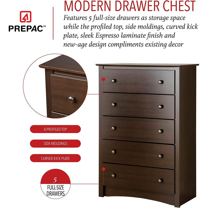 Fremont 5-Drawer Chest in Espresso