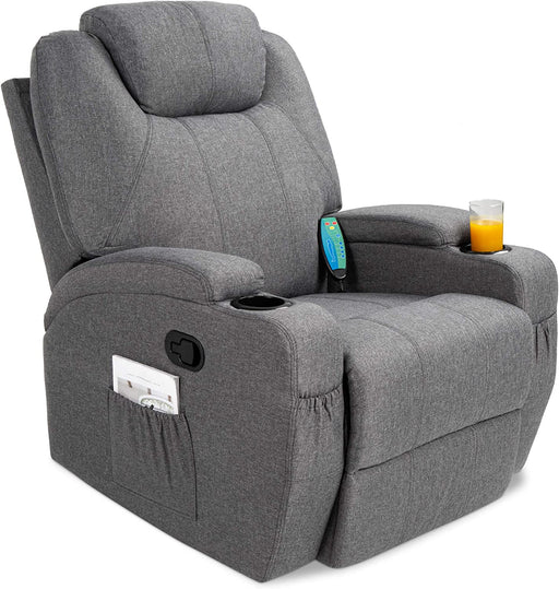 Executive Electric Massage Recliner Chair (Gray)