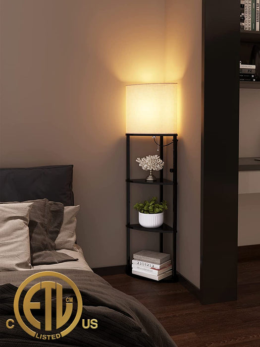 4-Tier Corner Shelf Floor Lamp with 3 Color Temperatures