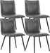 Set of 4 PU Leather Dining Chairs, Grey