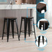 Square Metal Bar Stool Stackable Set of 2