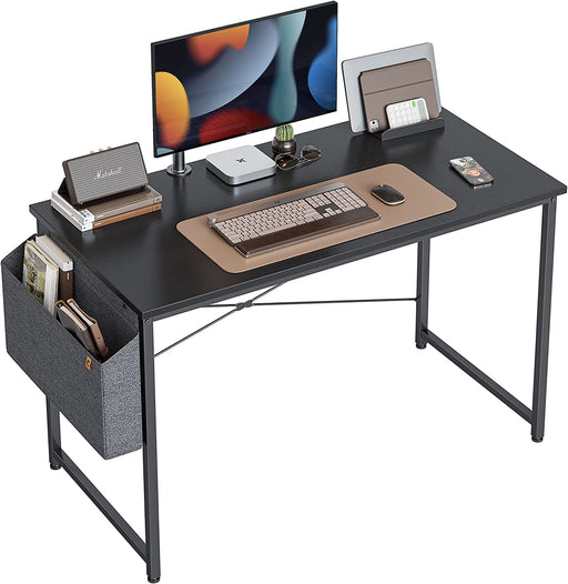 Modern 40-Inch Black Computer Desk with Storage Bag