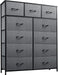 Dark Grey 11-Drawer Fabric Storage Tower