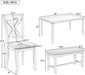 Farmhouse Style Wooden Dining Set for 6 with Bench