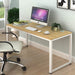 White Frame Oak Top 55-Inch Desk