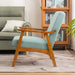 Mint Green Retro Accent Chair with Wood Frame