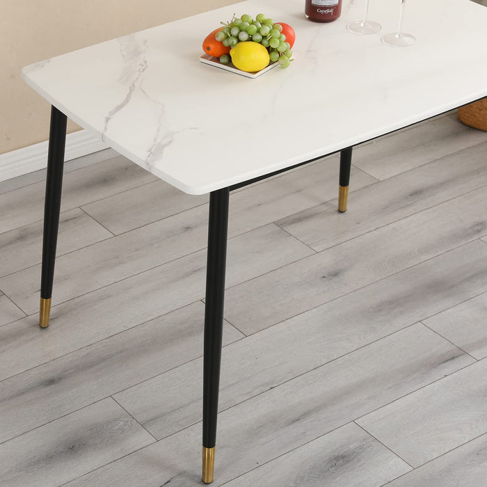 Rectangle Modern Dining Table with Marble Top
