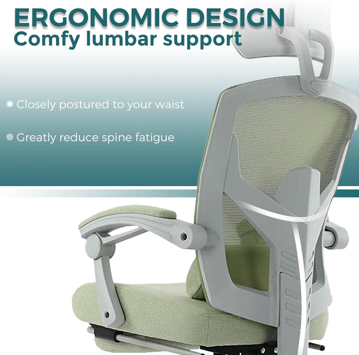 Ergonomic Reclining Mesh Office Chair with Accessories