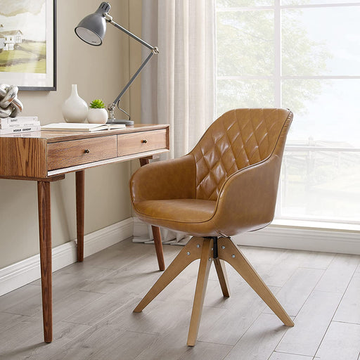 Beech Wood Swivel Chair for Small Spaces