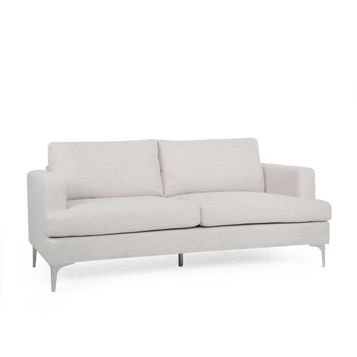 Beige and Silver 3 Seater Sofa