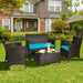 Worthland Polyethylene (PE) Wicker 4 - Person Seating Group with Cushions