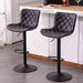 Black Adjustable High Back Barstools, Set of 2