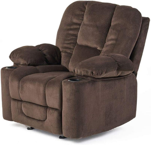 Chocolate Fabric Gliding Recliner Chair