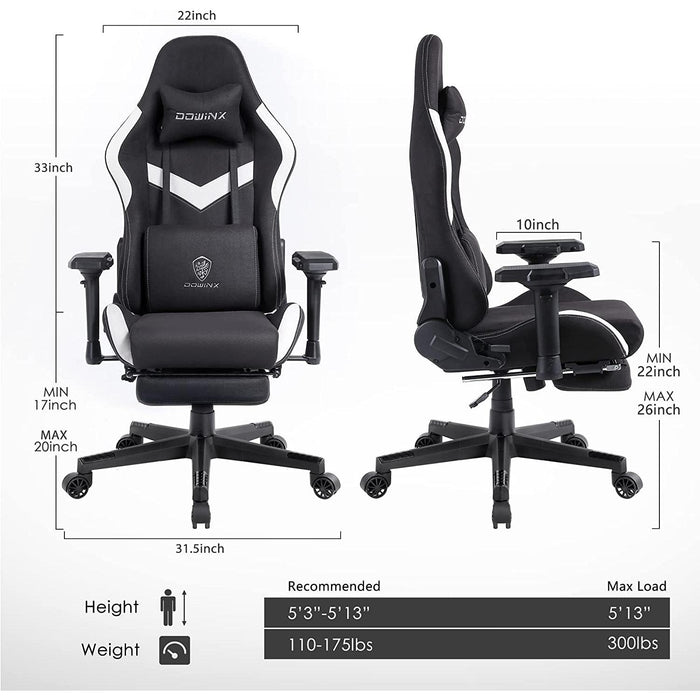 Ergonomic Gaming Chair with Massage and Footrest
