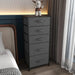 Gray 5-Drawer Storage Tower for Bedroom