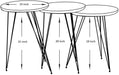 Grey Pine Wood Nesting End Tables Set of 3