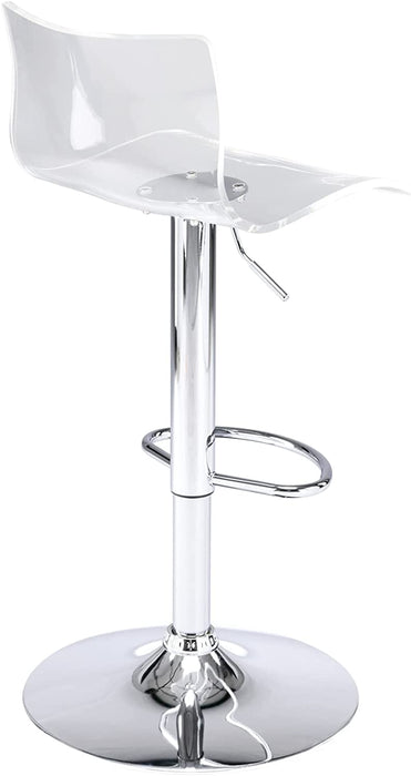 Transparent Acrylic Adjustable Swivel Barstools Set of 2