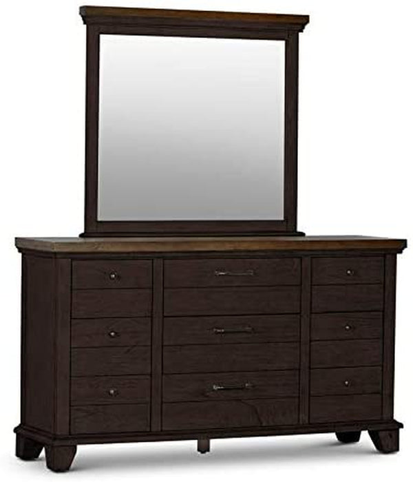 Bear Creek Chocolate Brown 9-Drawer Dresser and Mirror