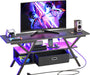 Carbon Fiber Black LED Gaming TV Stand