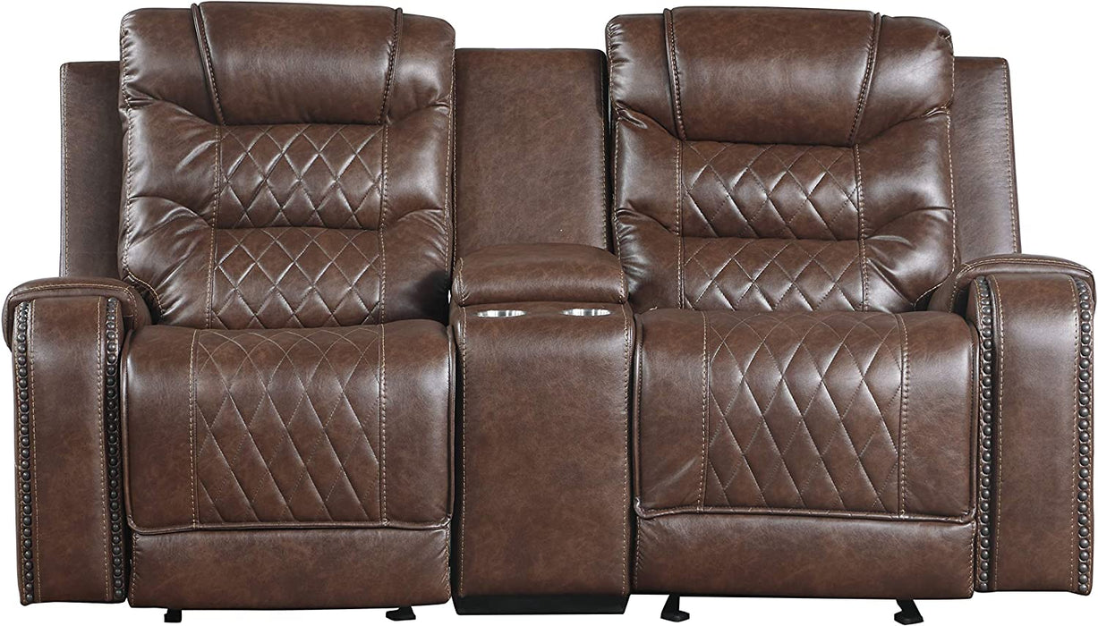 Lexicon Noura Double Glider Reclining Loveseat, Brown