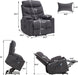 Power Recliner Chair with Vibration Massage and Heat, Gray