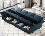 Modular Sleeper Sofa with Storage Chaises Blue