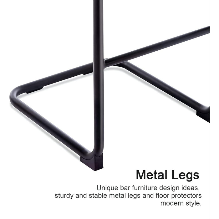 Velvet Upholstered Bar Height Chairs Set of 2, Orange