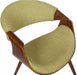 Green Fabric Butterfly Dining Chair, Walnut Finish