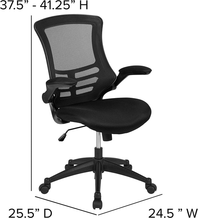 Black Mesh Swivel Office Chair with Arms