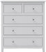 White Solid Wood 5-Drawer Storage Chest