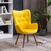 Yellow Velvet Tufted Accent Chair - Compact Size