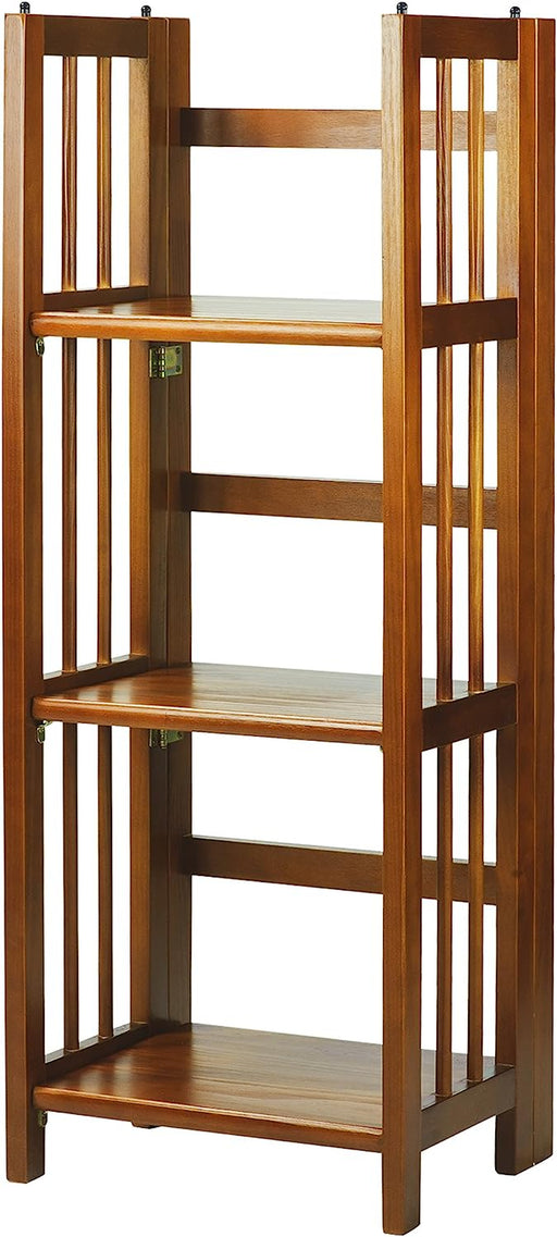 Honey Oak Folding Bookcase with 3 Shelves