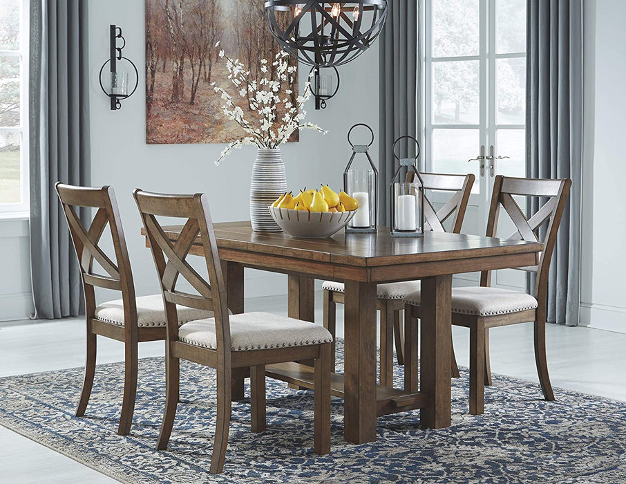 Moriville Farmhouse Dining Extension Table, Seats up to 8