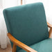 Retro-Style Emerald Accent Chair with Solid Wood Frame