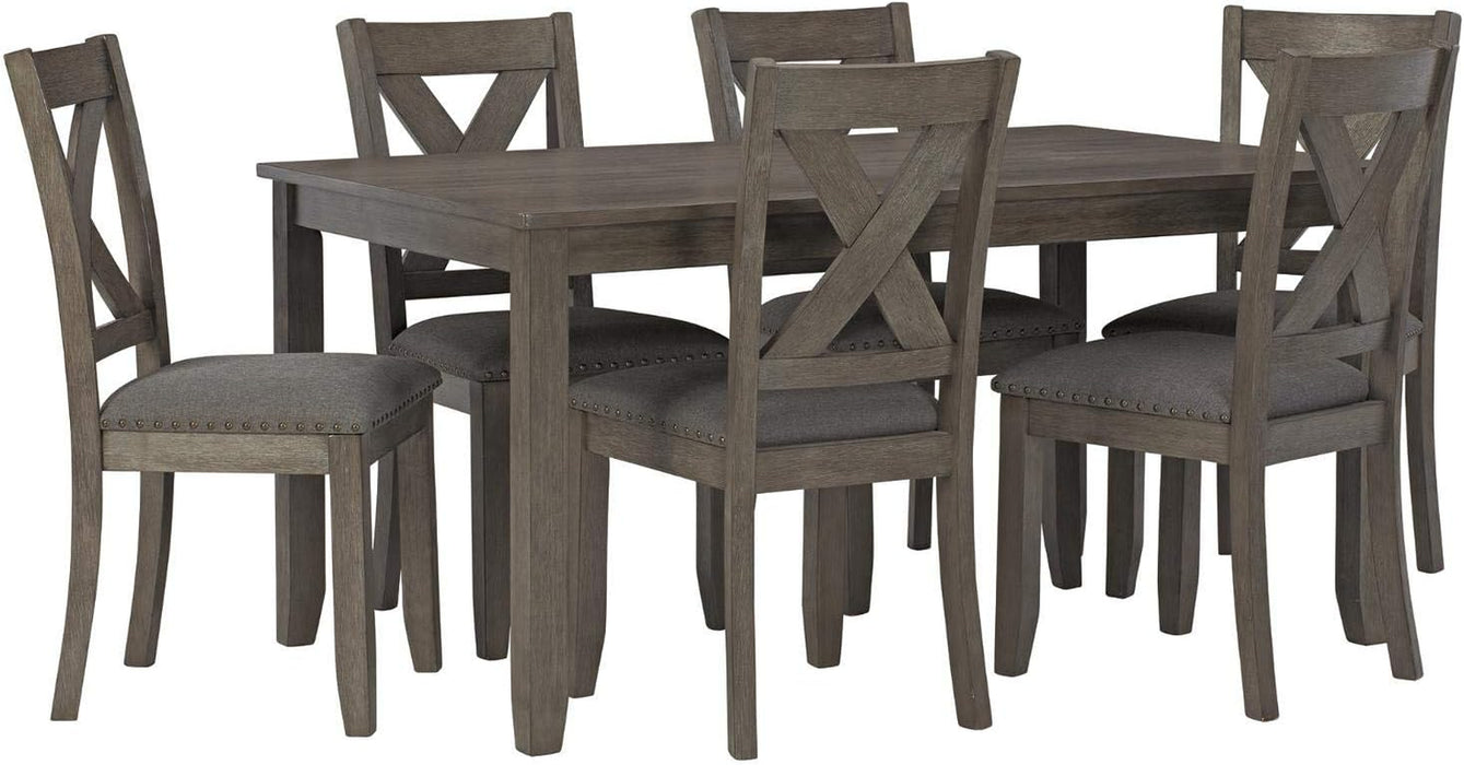 Gray Caitbrook Rustic 7-Piece Dining Set