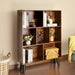 Rustic 3-Tier Bookshelf with Mid-Century Modern Design