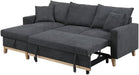 Gray Reversible Sleeper Sectional with Storage Chaise