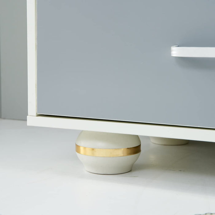 White Vanity Set with Large Drawers and Touch Light