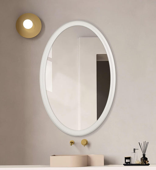 Decoratve Oval Wall Mirror Wood Vanity Mirror for Bathroom Living Room,36"X24"